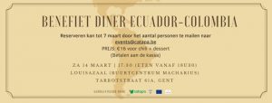 Benefiet Diner Ecuador - Colombia @ Louisazaal (Buurtcentrum Macharius)